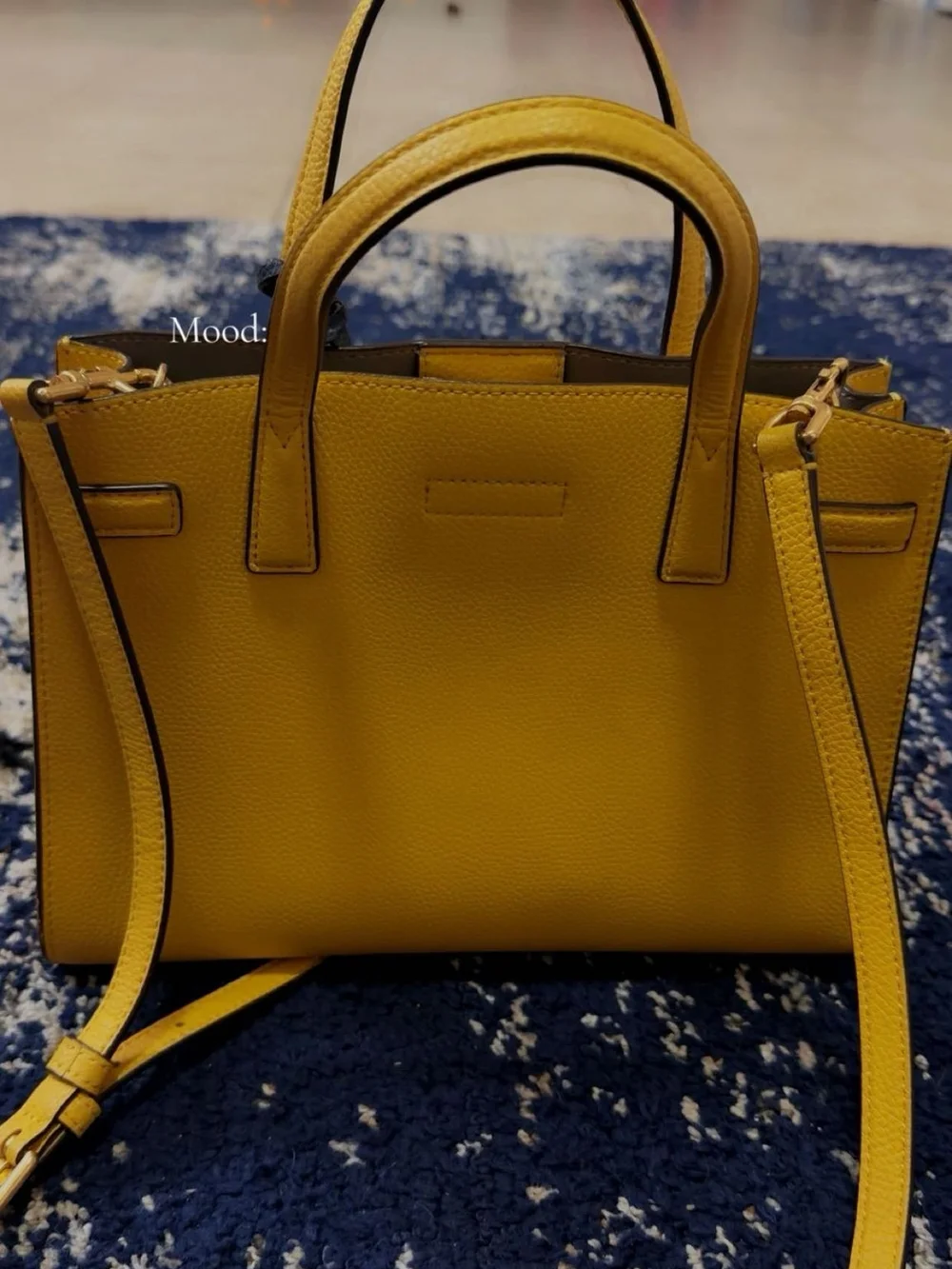 Tory Burch Yellow Leather Satchel with Black Tag
